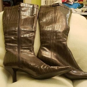 Bandolino Croc Style Knee High Boots New